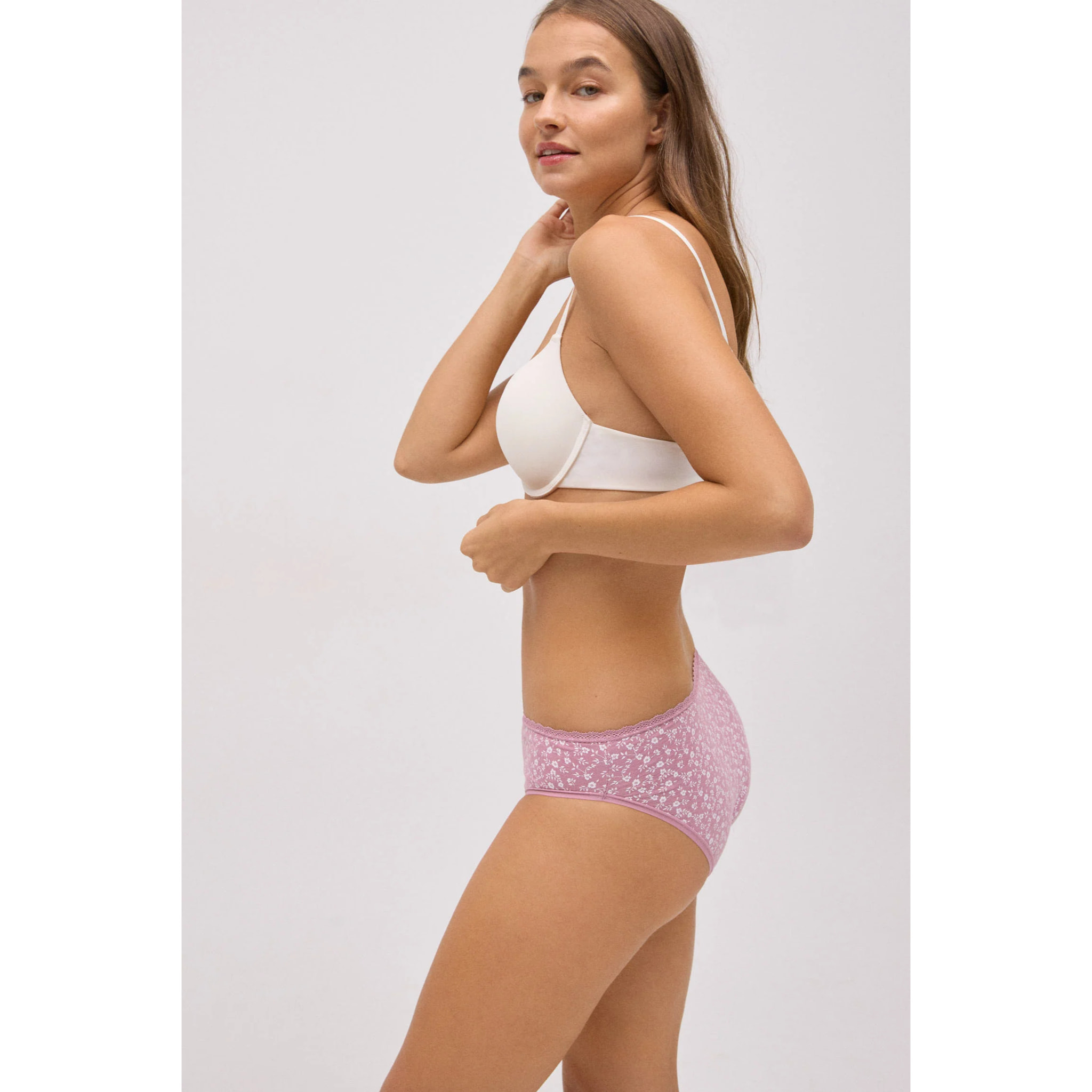 Confezione da 2 mutandine midi stampate rosa