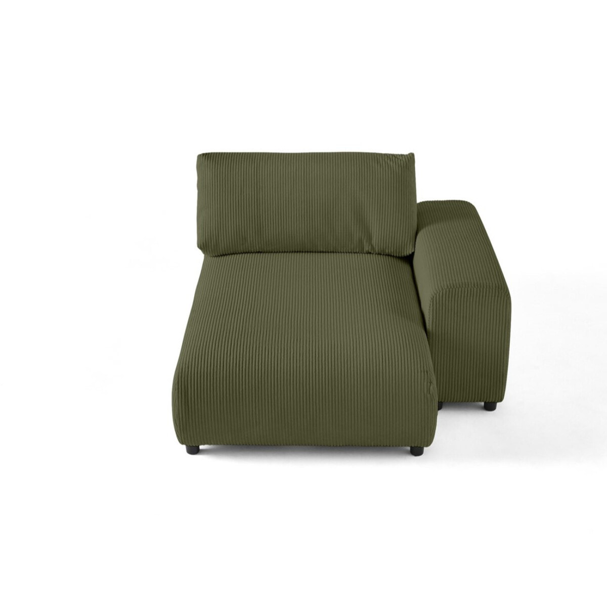 Garance - module d'assise méridienne droit - en velours côtelé - Vert