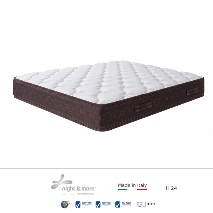 "Mabel" H24 cm 160x200 guanciale Memory OMAGGIO, a molle insacchettate indipendenti ,7 zone a portanza differenziata arrotolato