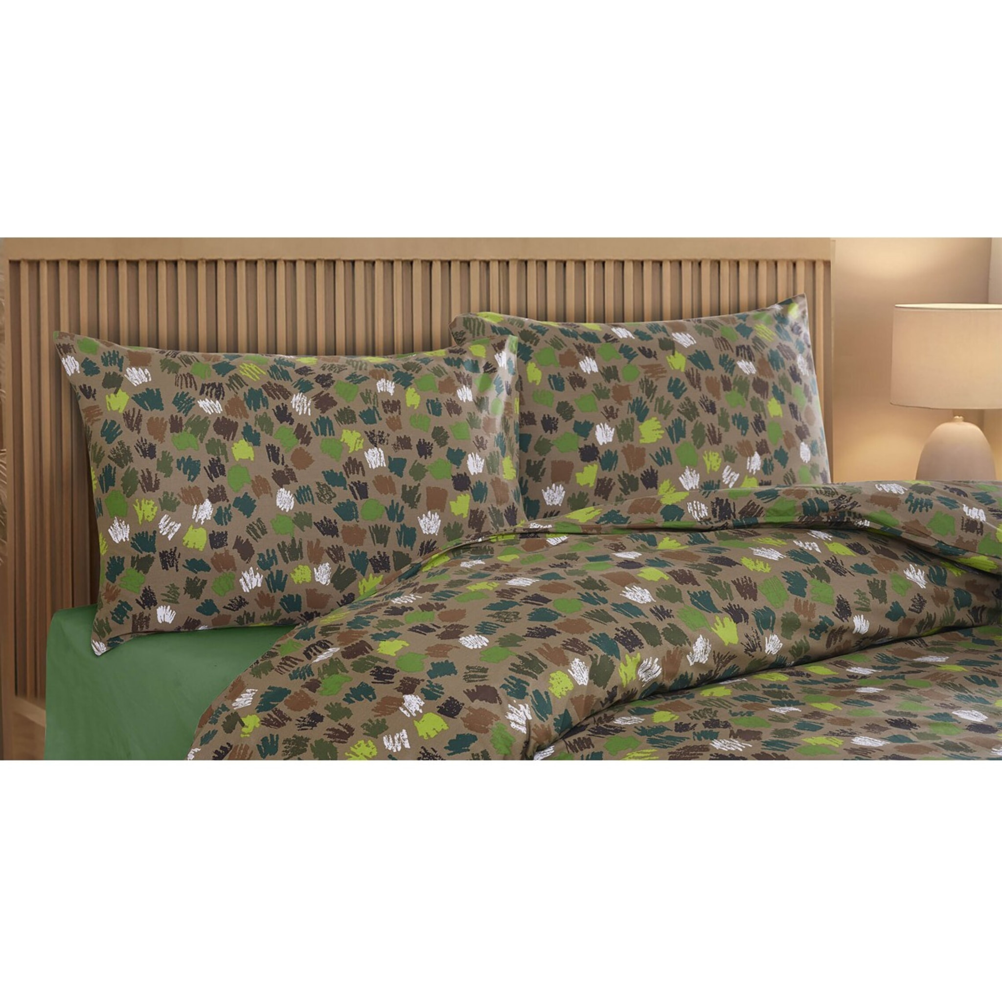 Parure housse de couette et taie(s) d'oreiller coton imprimé