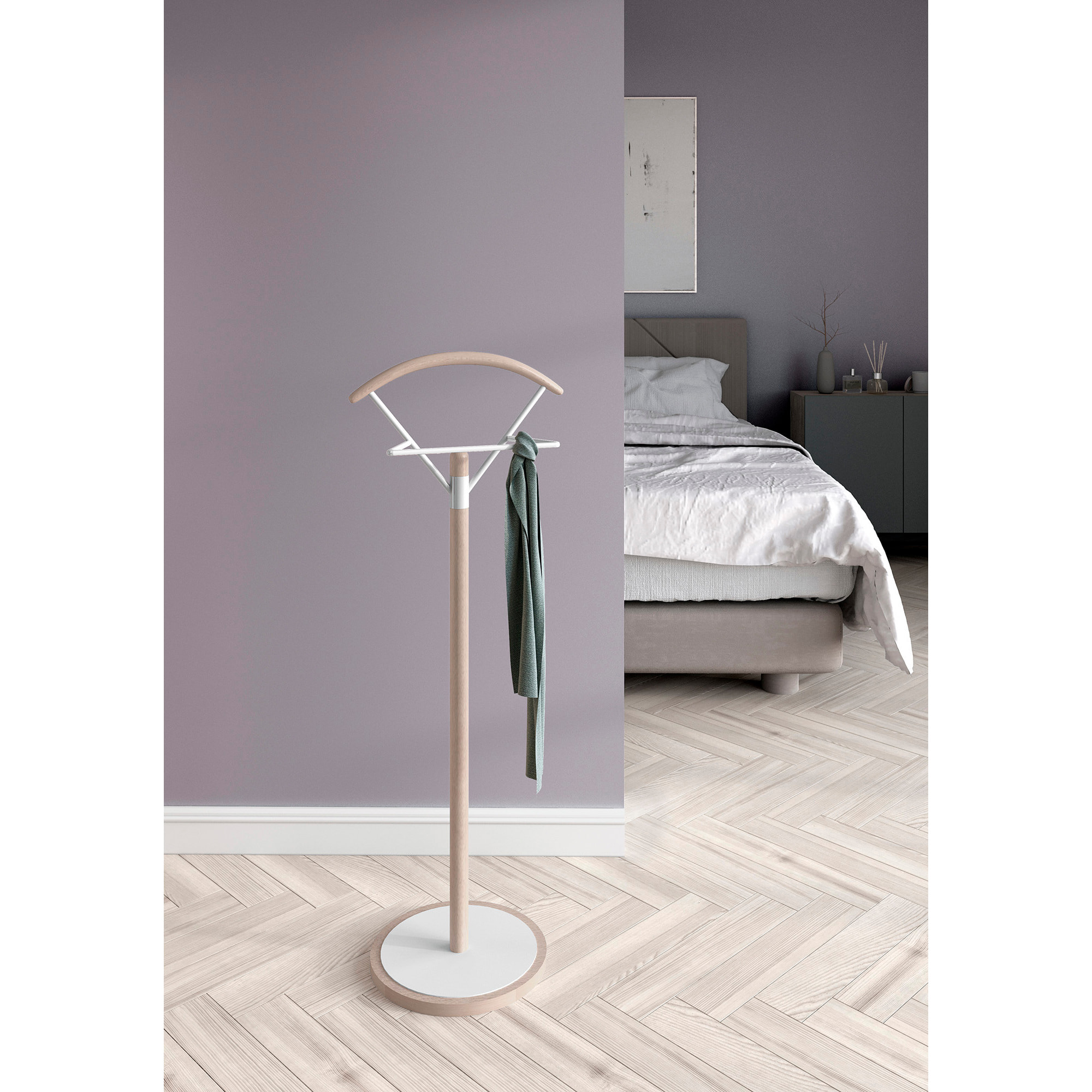 Galán de noche Finlande roble-blanco 117x42x34 cm