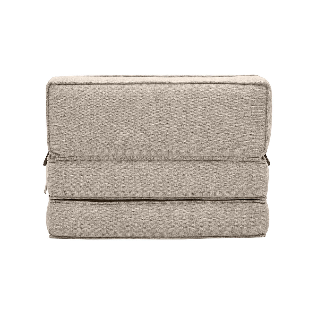 Chauffeuse 1 place convertible en tissu taupe KATY