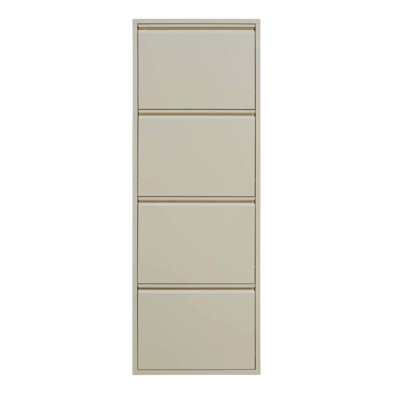 Scarpiera 4 ante salvaspazio in metallo avorio 80x14,2x136 cm - Emy