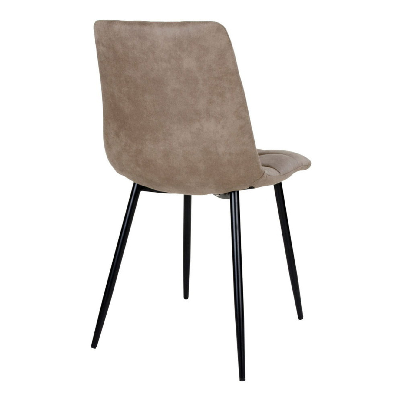 Set 2 sedie da pranzo Middelfart in microfibra marrone chiaro con gambe nere