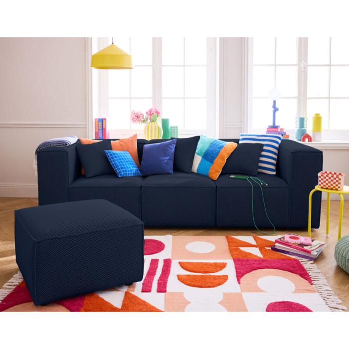 Arty - pouf d'appoint - en tissu mailles 3D - Bleu