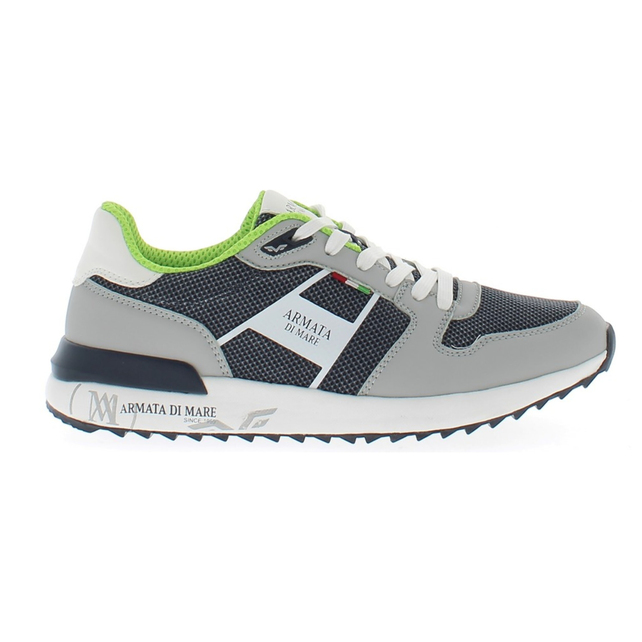 Armata di Mare Scarpe Uomo Sneakers Vintage Running con Soletta Rimovibile in Memory Foam AMU S25N717 Light Grey Navy