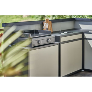 Plancha électrique FORGE ADOUR Modern E 60 A N noir 2 brûleurs à poser 65.5x39.5 cm