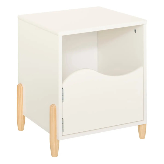 Table de chevet enfant Douceur blanc 35,5x40cm