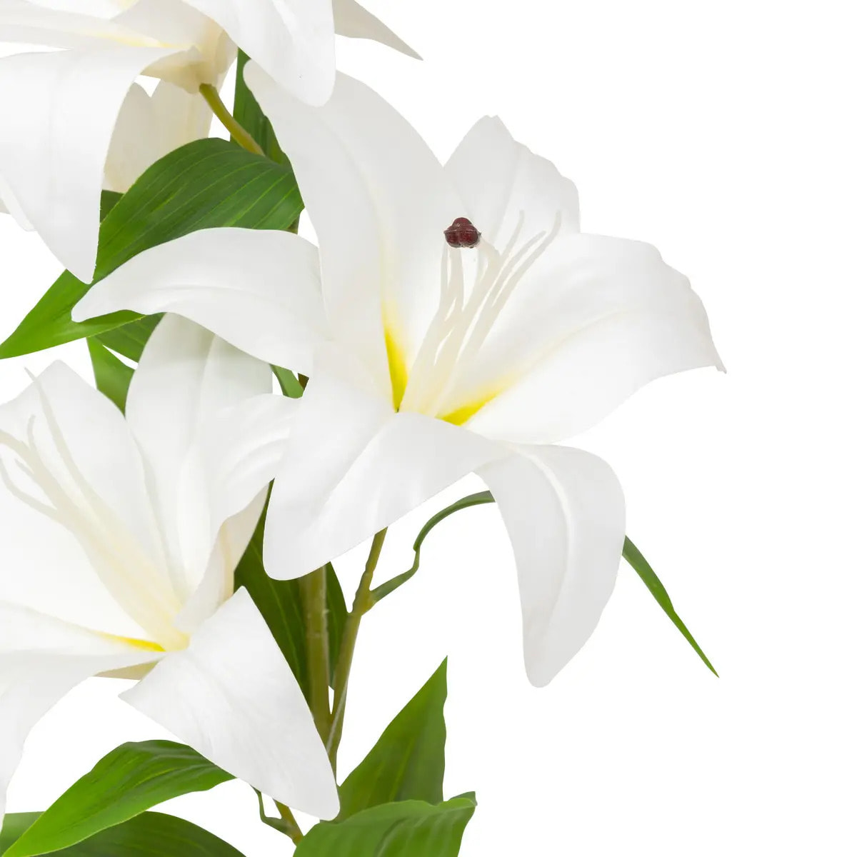 Tige de 4 lys artificielle "Jago" blanc H80cm