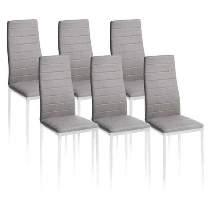 Pack 6 sillas de comedor Yuri Gris oscuro–Blanco