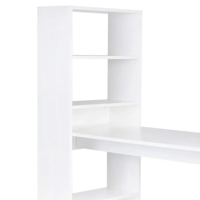 Mesa de estudio con estantería Qanik Blanco