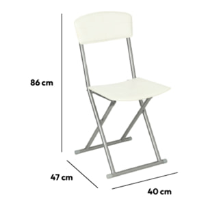 Chaise pliante simili cuir Beige