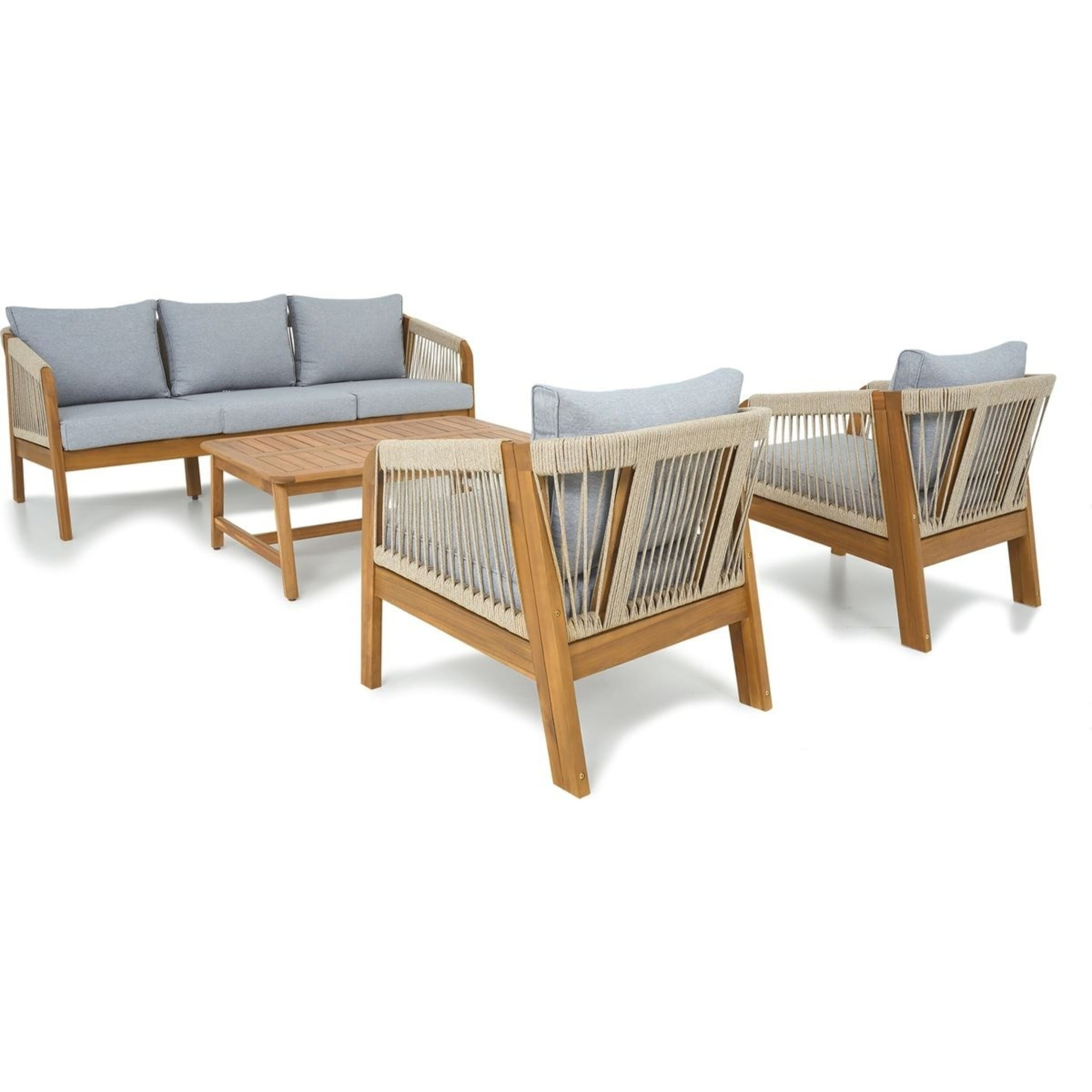 Salon de jardin 5 places en bois FSC - SYMI