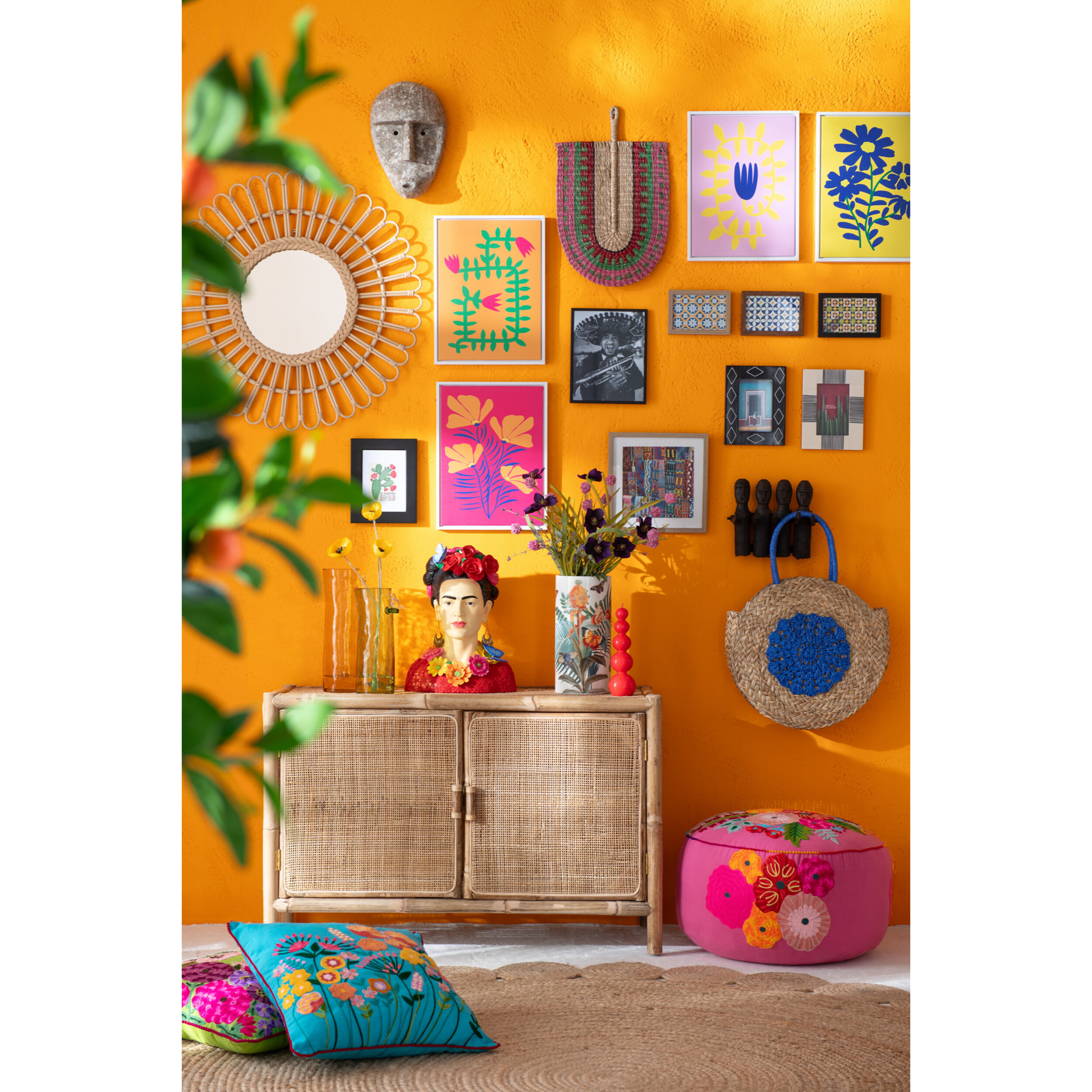 J-Line décoration murale Personnage Abstrait - bois - gris