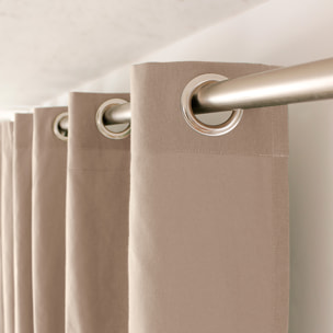 Rideau coloré en pur coton 8 œillets - Naturel