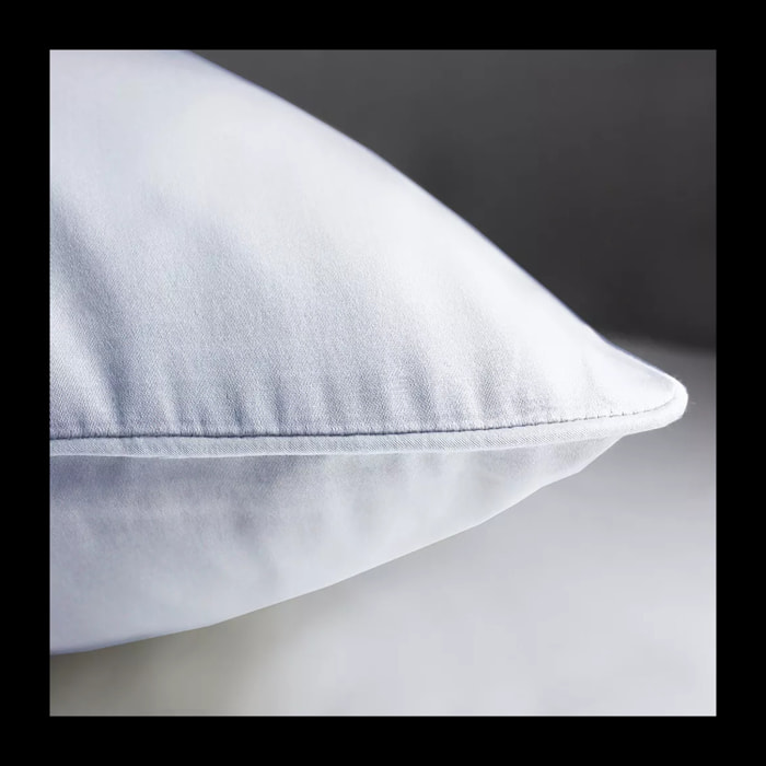 Lot de 2 taies satin de coton 115 g/m² uni blanc Ava uni blanc