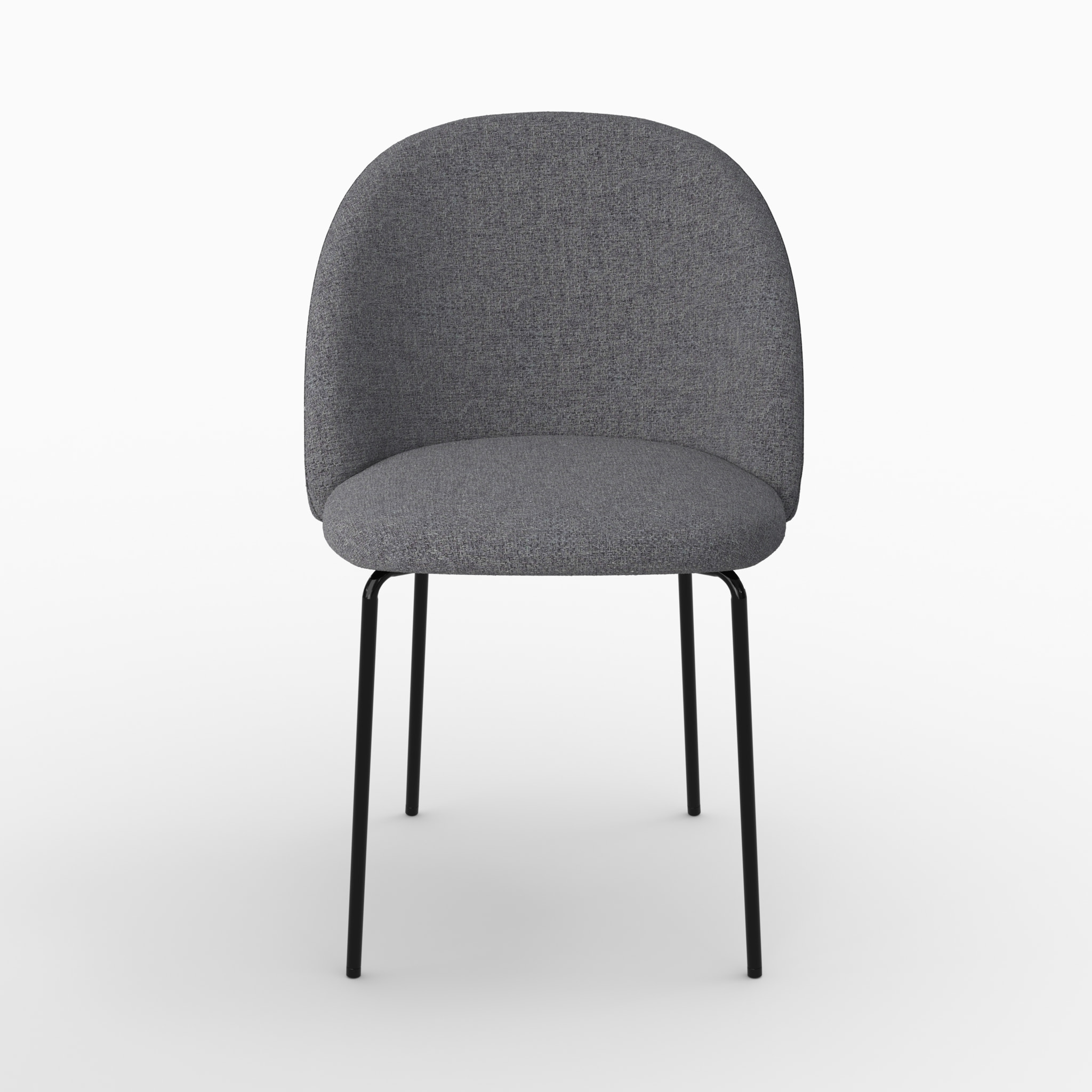 Lot de 2 chaises en tissu chiné gris foncé - Karl