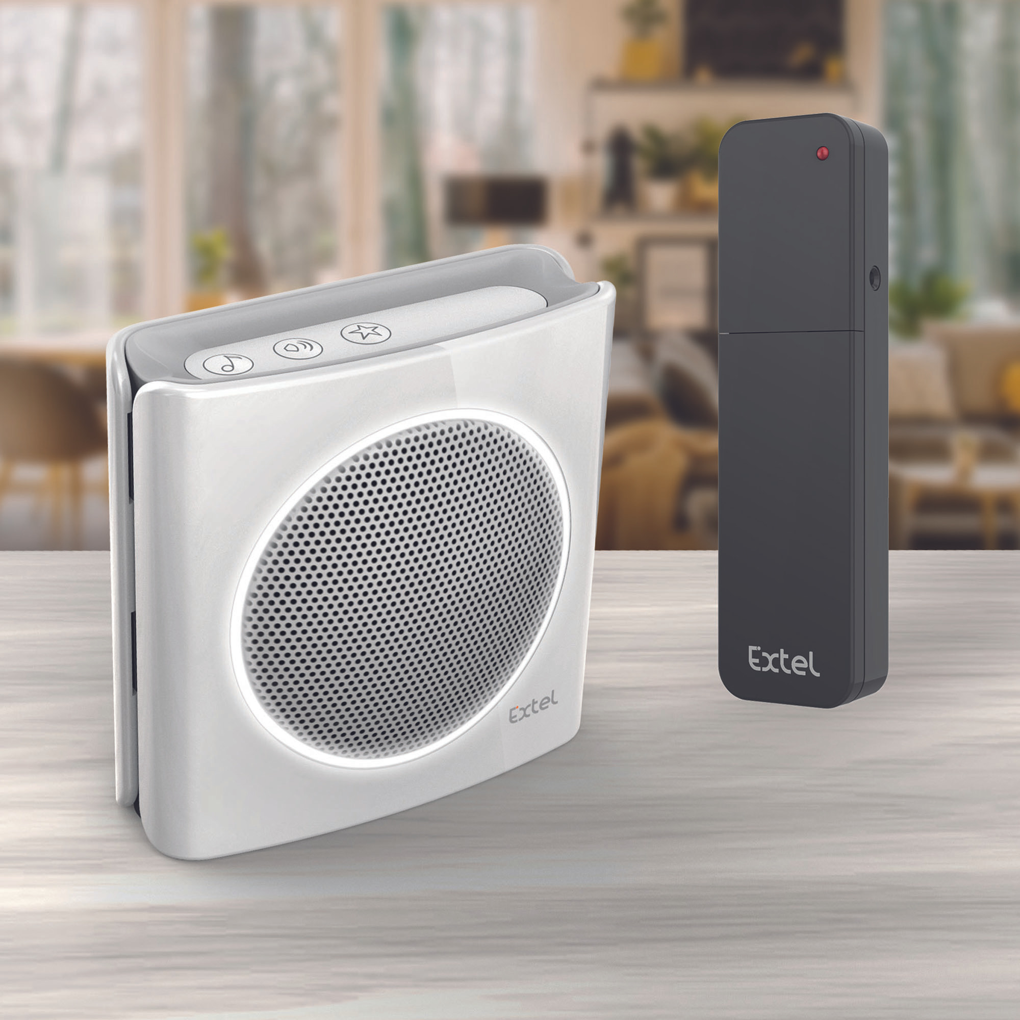 Extension de sonnerie universelle sans fil - 200m de portée - flash et six sonneries diBi More - Extel - 081748