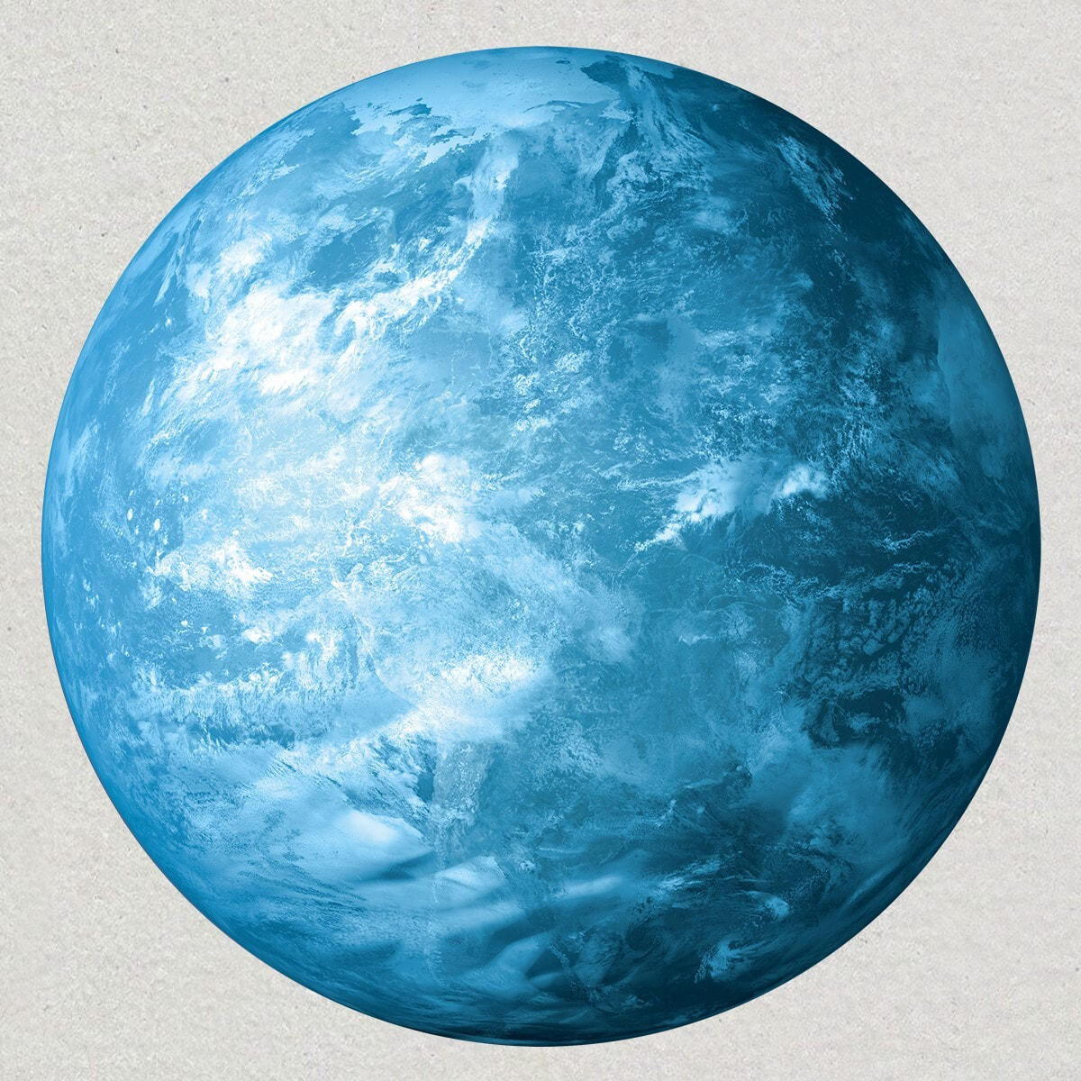 Stickers Muraux décoration adhésifs Terre phosphorescente bleue 30cm