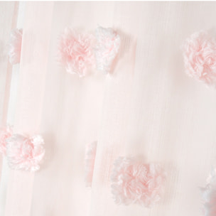 Voilage pompons brodés - Rose Clair