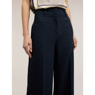 Motivi - Pantalones palazzo en tejido armaturado - Azul