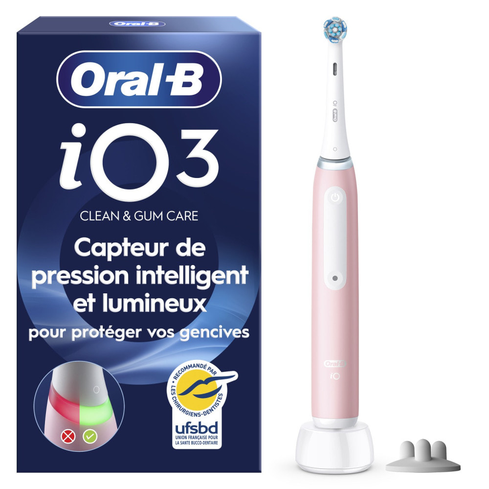 Oral-B iO 3S - Rose - Brosse À Dents Électrique