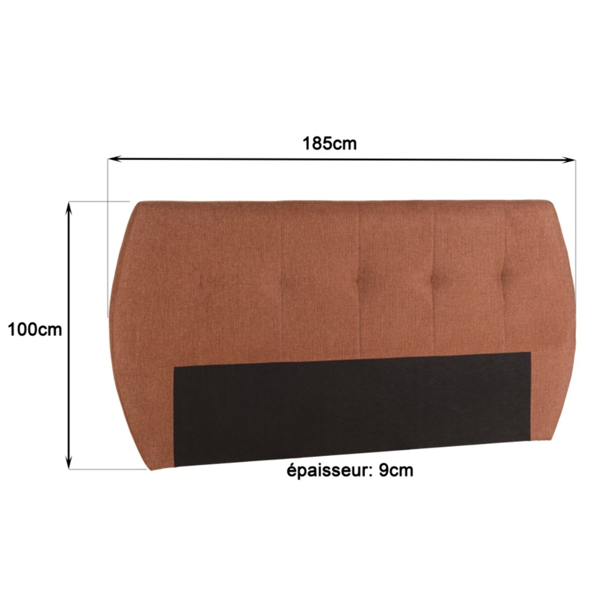ARTHUR - Tête de lit rembourrée pour lits 140/160cm couleur terracotta