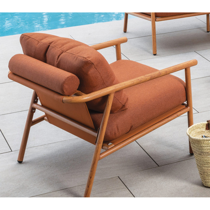 Salon de jardin en aluminium - 5 places - terracotta - ARIZONA