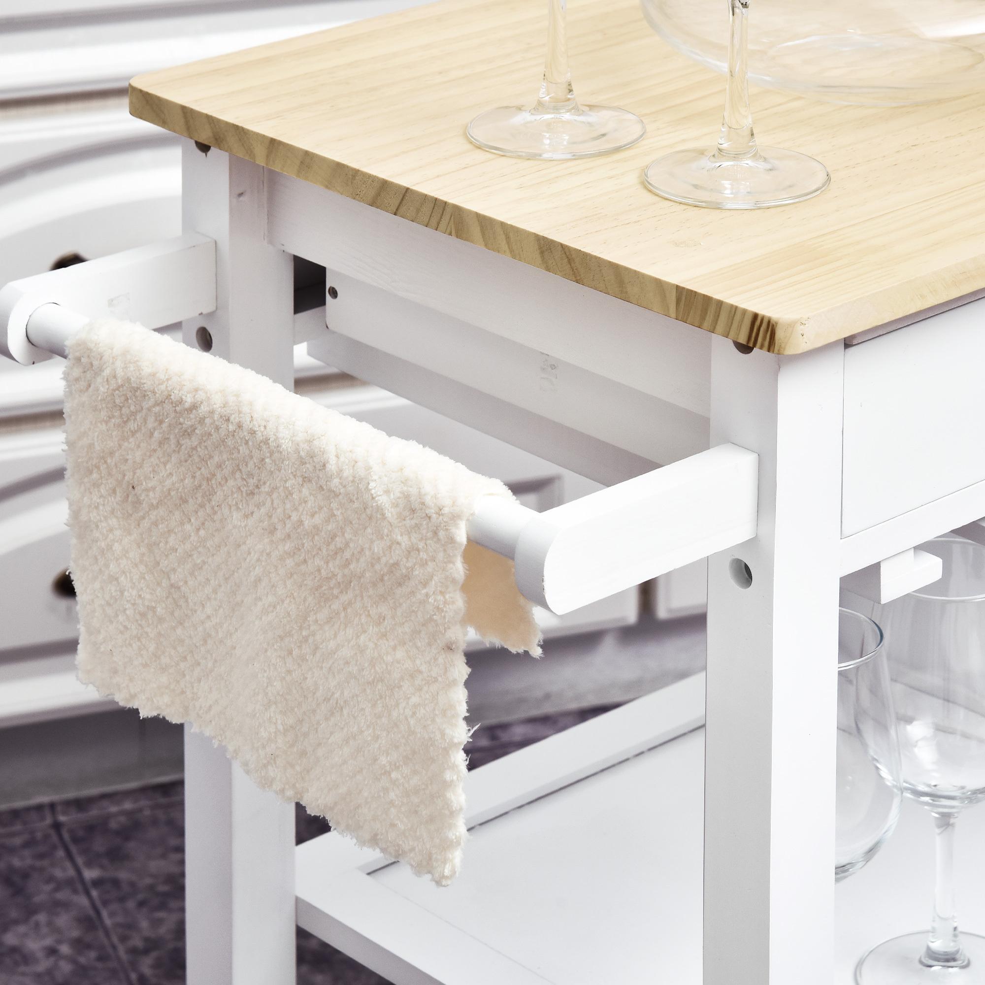 Carro de Cocina Carrito Servir de Madera 88,5x40x86cm Blanco