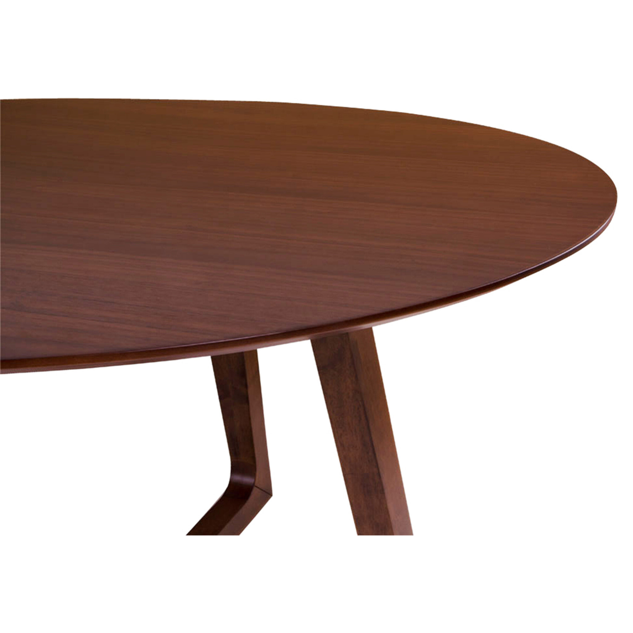 Solin - table à manger ronde - bois plaquage noyer - 4 personnes - Bois