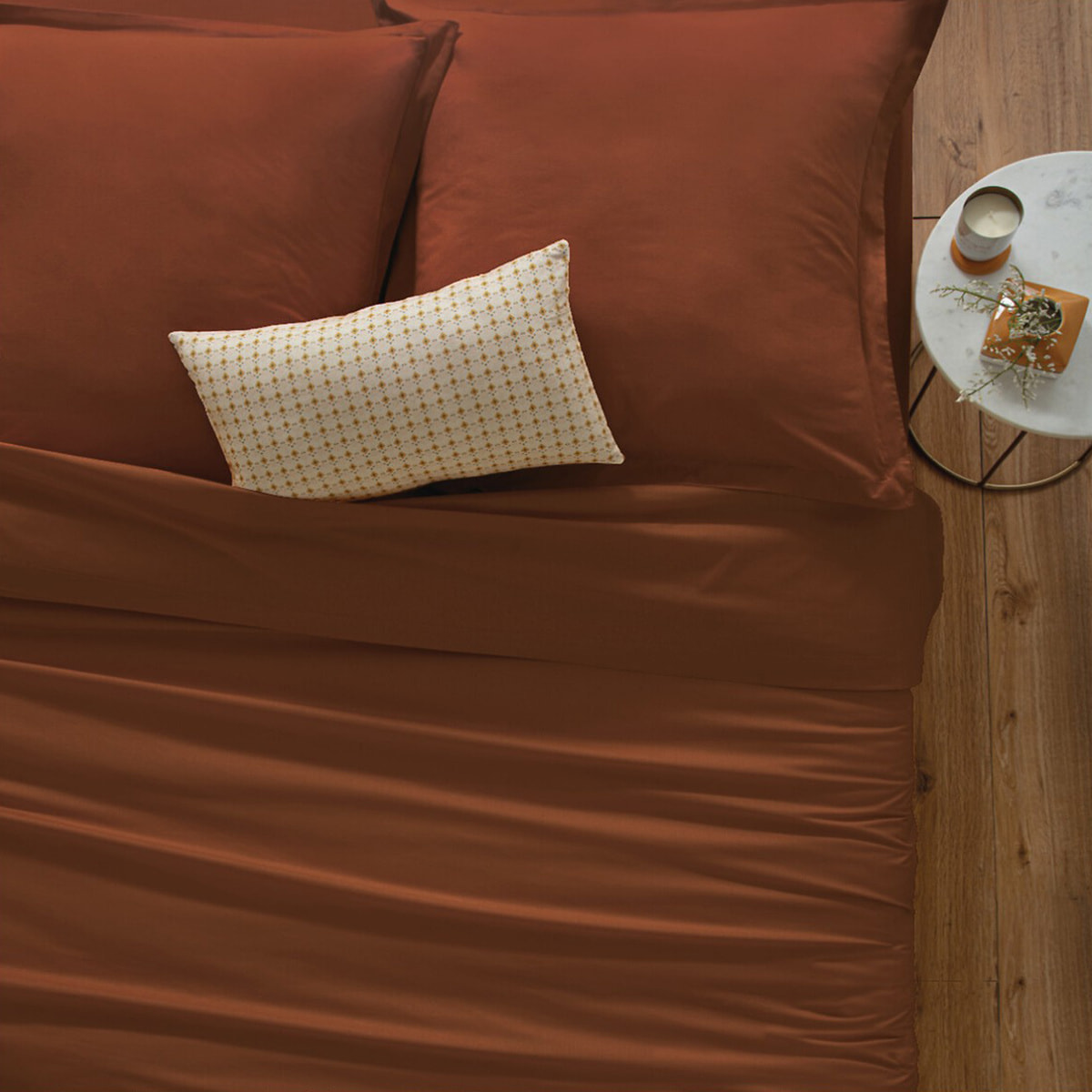 Housse de couette "Carina" en coton 200x140cm rose terracotta