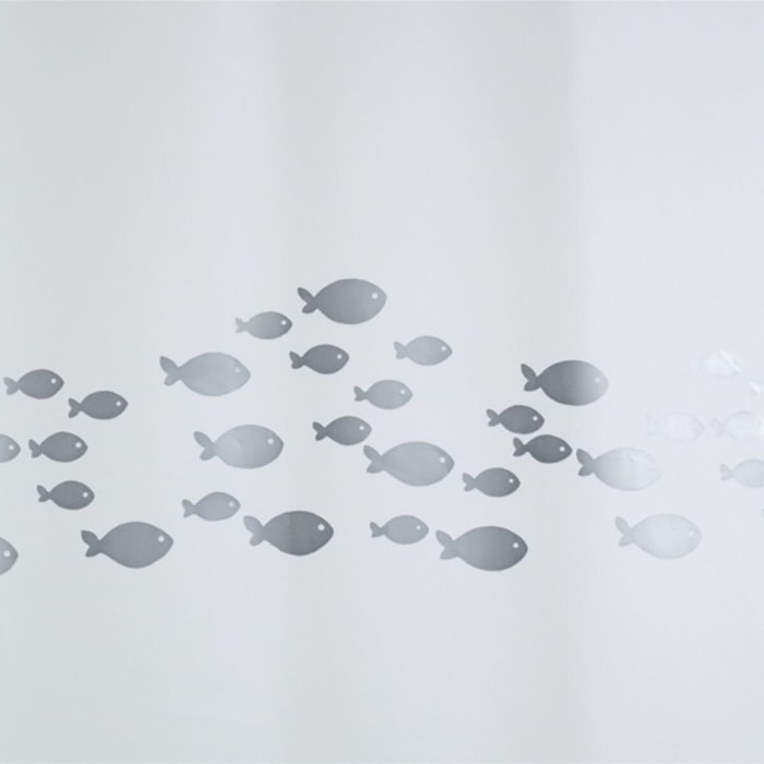 Rideau de douche PEVA SHORE 180x200cm Argent Spirella