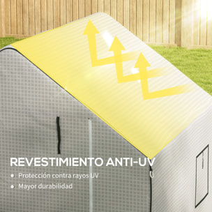 Plástico Invernadero, 140x143x190 cm, Cubierta de Repuesto para Invernadero de Polietileno con Ventana, Puerta Enrollable, Anti-UV, para Huerto, Plantas, Agricultura, Jardín, Blanco