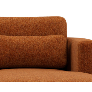 Mahina - canapé d'angle droit 4 places convertible avec coffre en tissu texturé - Terracotta