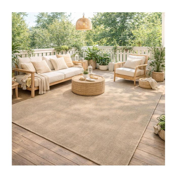 Tapis extérieur intérieur NOLIM aspect jute motif uni
