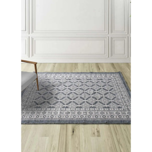 CHANDIA Alfombra kilim algodón reciclado en azul, varias medidas disponibles
