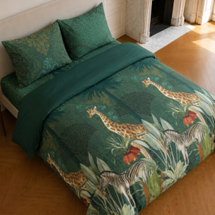 Parure housse de couette 100% coton motif tropical - ZAMBI