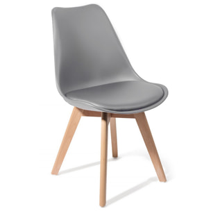 Tomasucci Lot de 4 Chaises KIKI EVO WOOD - GRIS