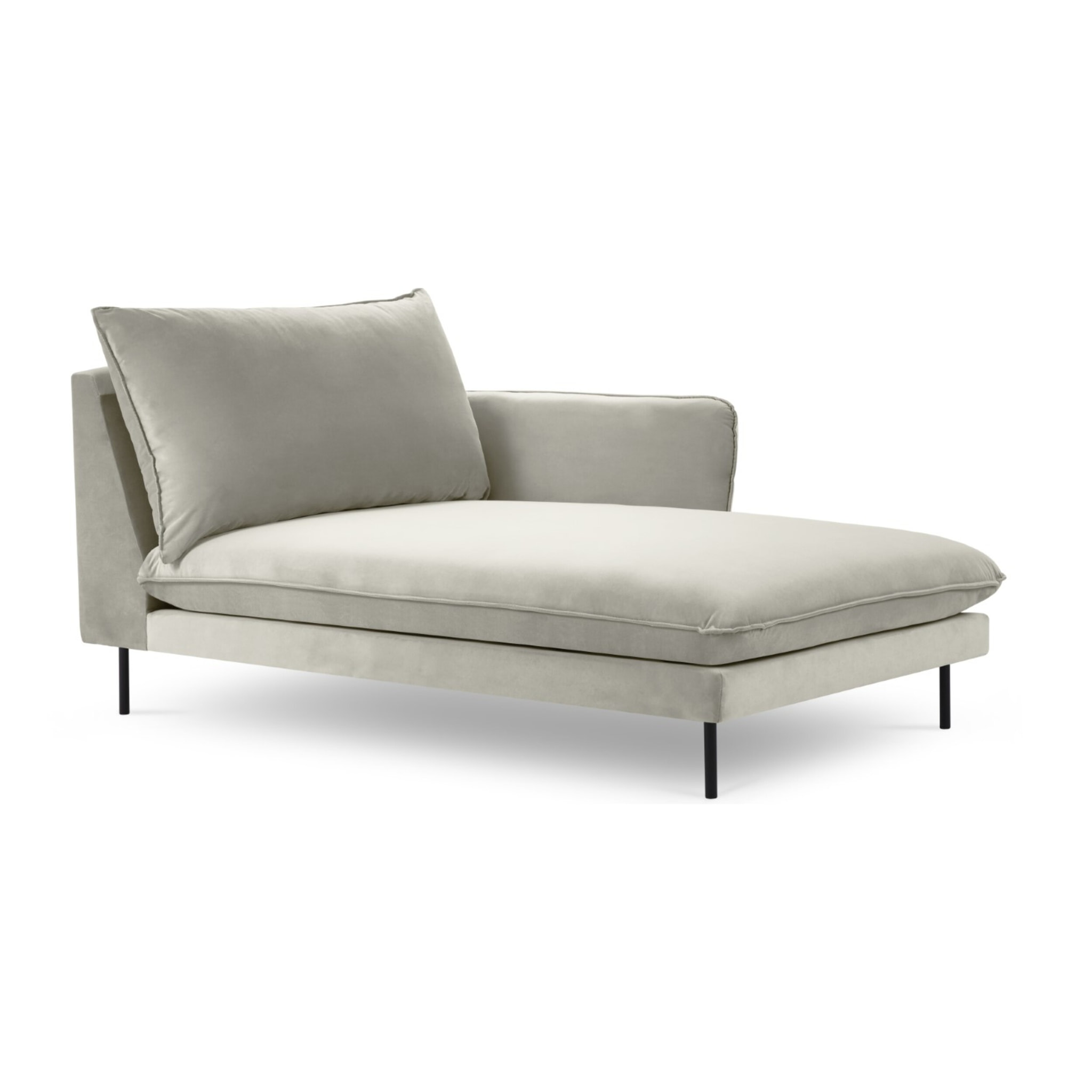 Méridienne droite "Vienna" en velours beige