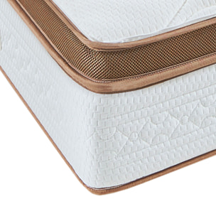 Matelas Zermatt, Soutien Ferme, 31 cm, Mémoire de Forme, surmatelas 7 cm, Face Été 3D & Hiver Cachemire