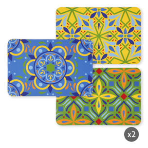 Set de 6 sets de table rectangulaires Excelsa – Puebla, Polypropylène Multicolore