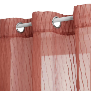 Voilage Mila rayures texturées140x240cm terracotta