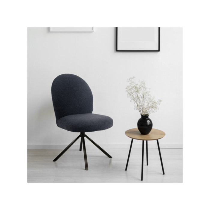 Chaise rotative 180° en tissu bouclette - BÉRANGÈRE