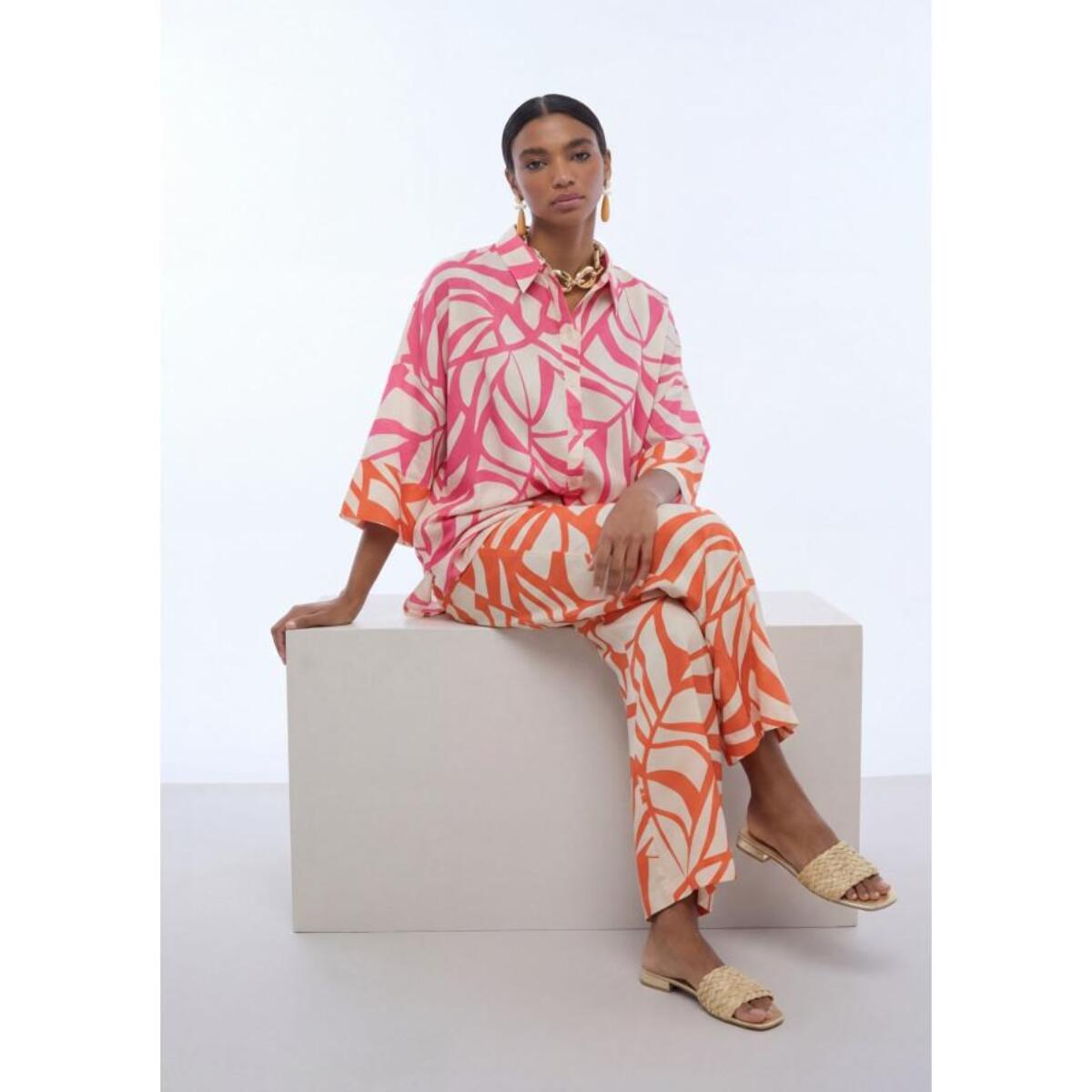 Culotte con stampa foglie