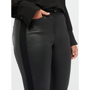 Fiorella Rubino - Pantaloni skinny in due tessuti - Nero