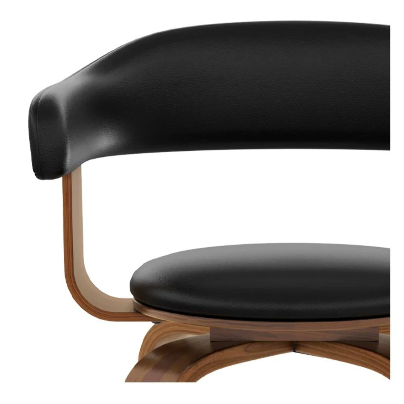 Chaise avec accoudoirs en cuir synthétique noir - Harold