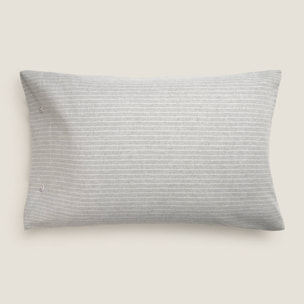 Funda de almohada de franela a rayas Gafray color gris Franela de algodón