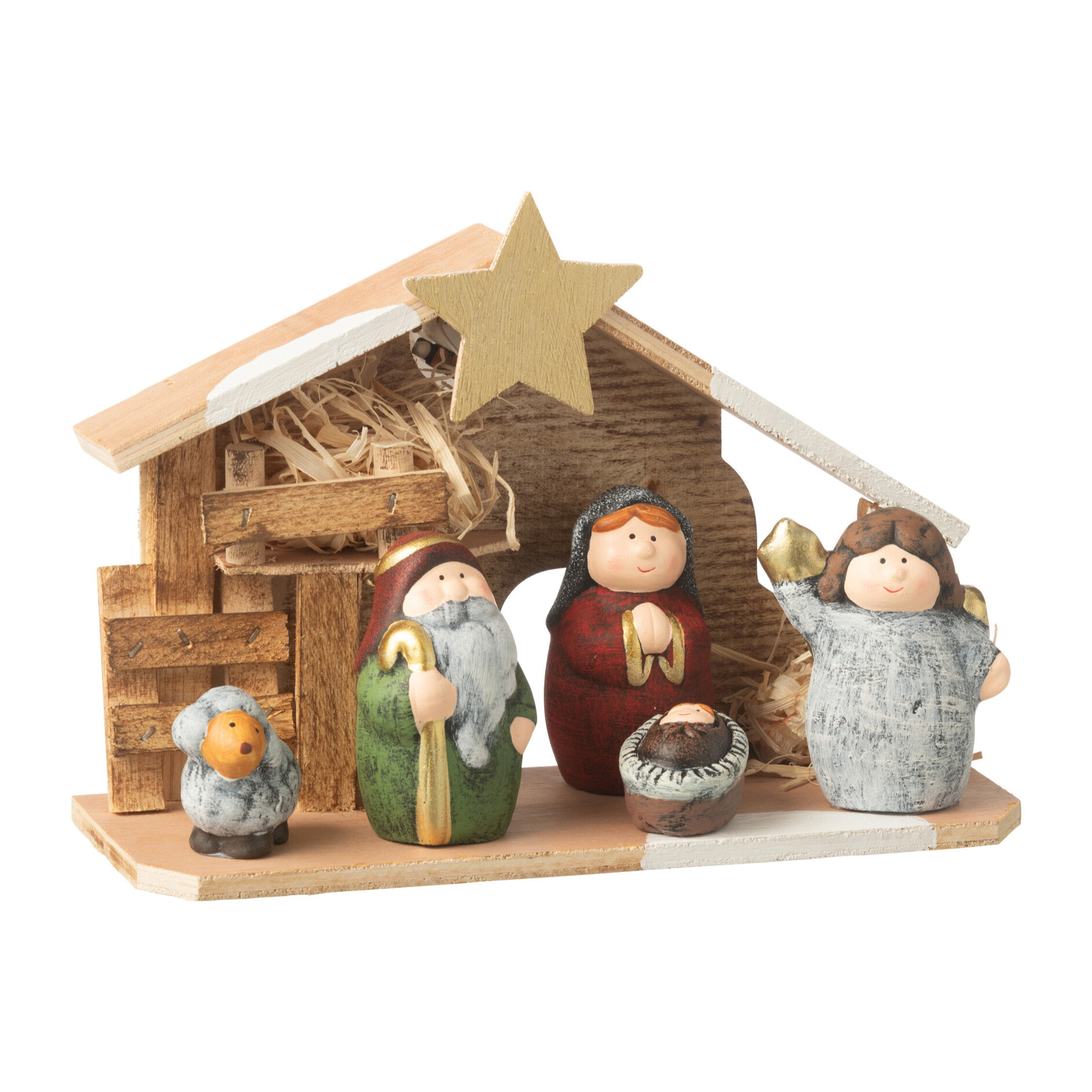 J-Line décoration Crèche - porcelaine - mix - medium - LED