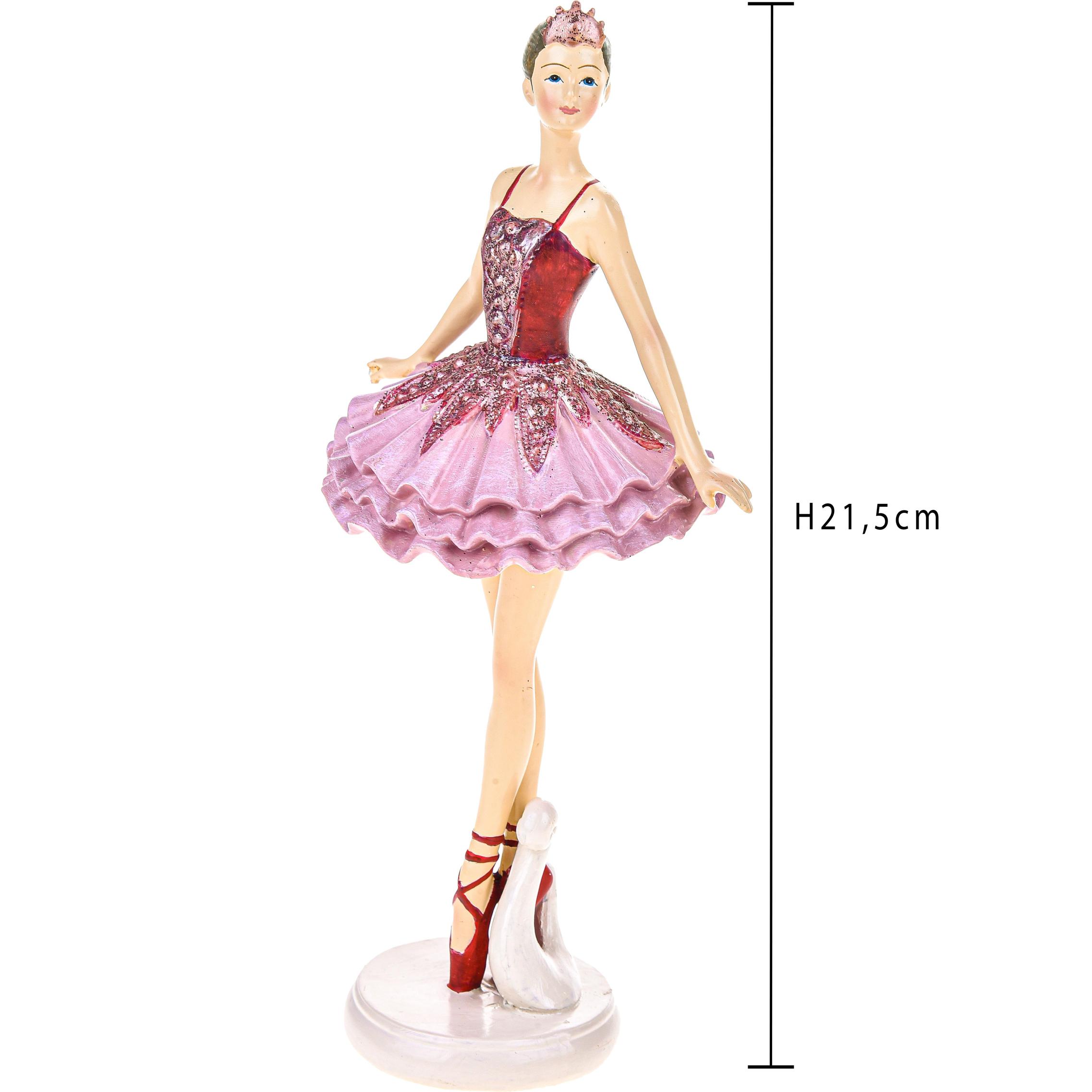 Ballerina Su Punte. Altezza 21,5 Cm - Pezzi 2 - 10,5X21,5X7,5cm - Colore: Rosa - Bianchi Dino - Articoli Natalizi