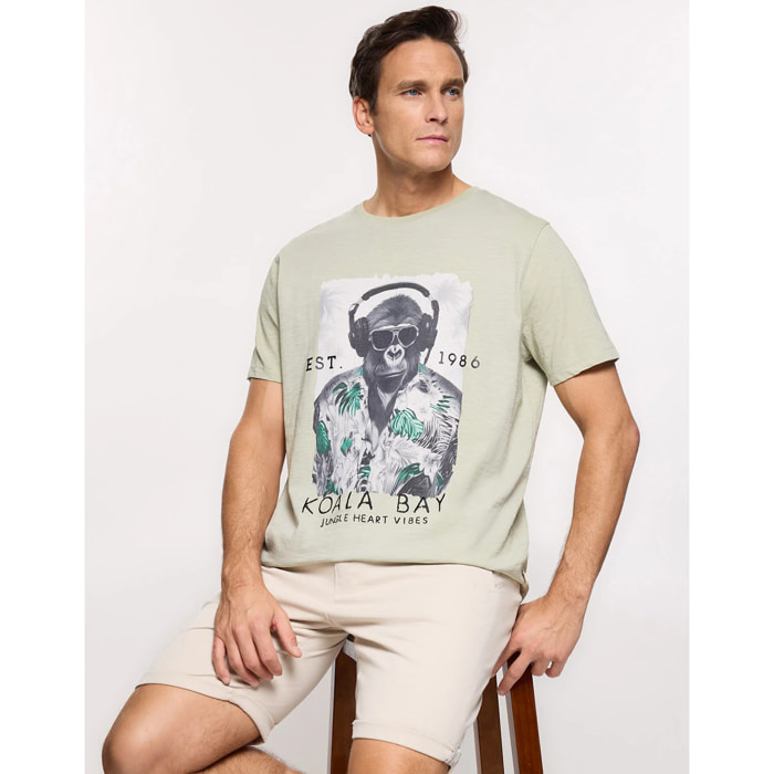 Camiseta Manga Corta Verde - Monkeyman